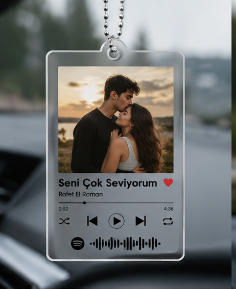 Lurea™ Signature: Kişiye Özel Spotify Plaklı Araç Süsü