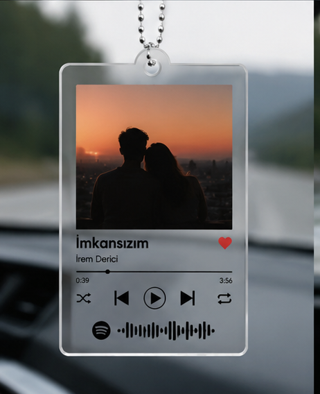 Lurea™ Signature: Kişiye Özel Spotify Plaklı Araç Süsü