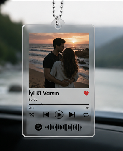 Lurea™ Signature: Kişiye Özel Spotify Plaklı Araç Süsü
