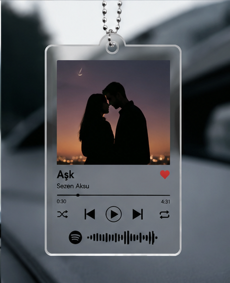Lurea™ Signature: Kişiye Özel Spotify Plaklı Araç Süsü